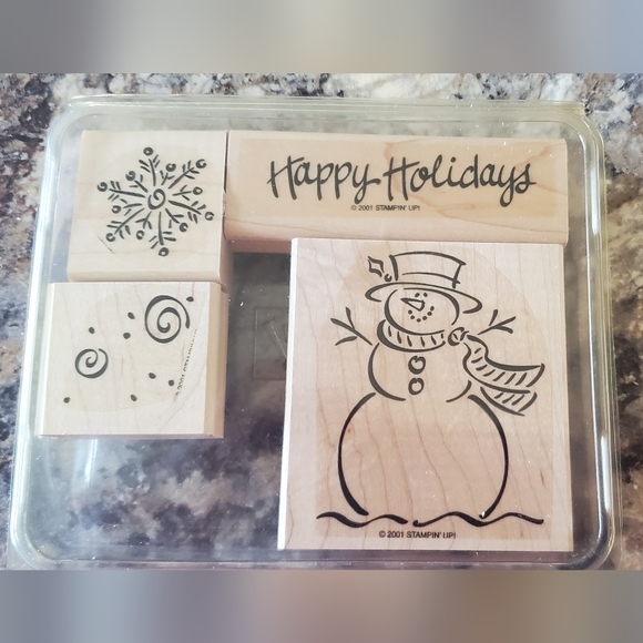 Stampin Up Frosty 4pc Eubber Stamp Set - Picture 1 of 2